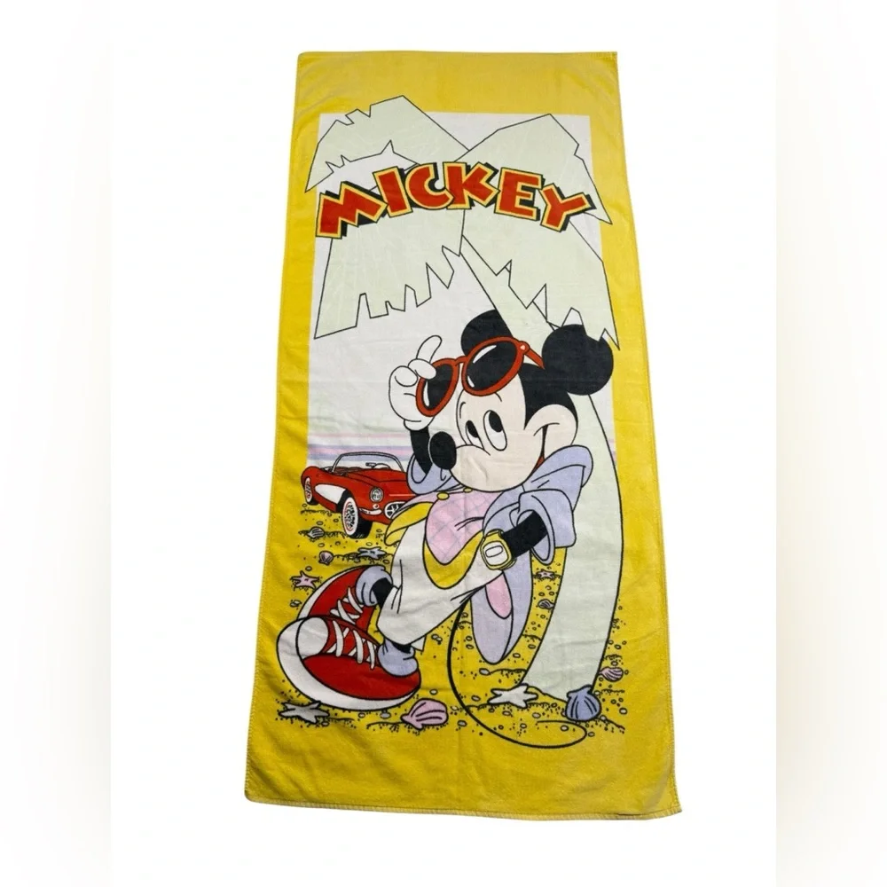 VTG 90s Disney Beach Towels Mickey & Minnie Mouse Bundle Retro Franco Cotton
